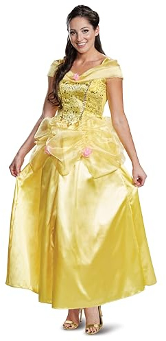 Beauty & The Beast Deluxe Classic Belle Fancy Dress - Disfraz para adultos amarillo L