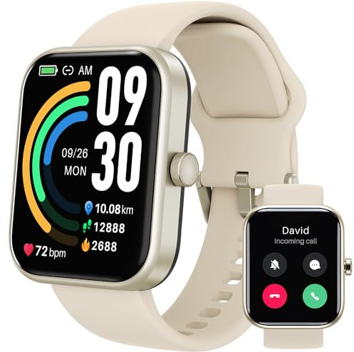 TOZO S3 Smartwatch Damen Herren 1,78 HD Fitnessuhr mit Telefonfunktion,Fitness Tracker Uhr mit Pulsmesser Schlaftracker Schrittzähler 100 Sportmodi,IP68 Wasserdicht Sportuhr für Android iOS, Gold