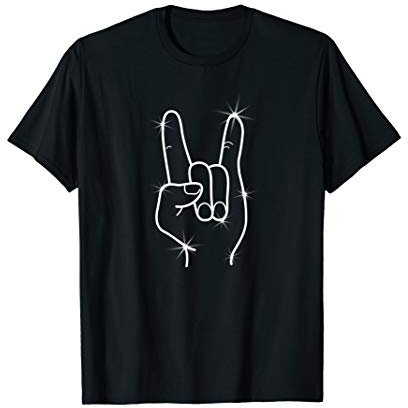 Devil Horns Hand Pommesgabel Frauen Männer T-Shirt