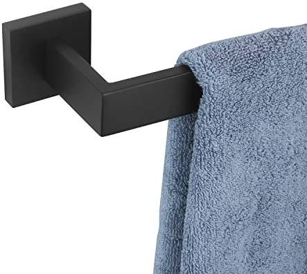 KOKOSIRI Barra portasciugamani da 40,6 cm per bagno, porta asciugamani da cucina, montaggio a parete, in acciaio inox SUS304, nero opaco, B4003BK-L16