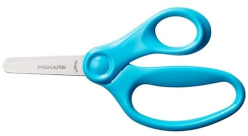 Fiskars barnsax, För barn över 6 år, Längd: 13 cm, Passar höger- och vänsterhänta, Metallblad/plasthandtag, Turkos, 1064072
