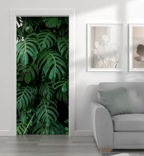 MyMaxxi Türtapete selbstklebend - Einteilige Türfolie 90x200 cm - Motiv: Grüne Blätter Türklebefolie zum verschönern & bekleben der Tür - Türaufkleber aus Klebefolie