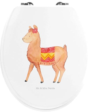 Mr. & Mrs. Panda Motiv WC Sitz Alpaka Stolz - Geschenk, Toilette, WC-Sitz, Klodeckel, Klobrille, Toilettendeckel, Lama