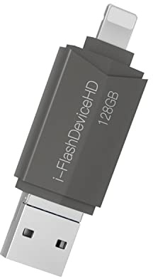 [Certificado Apple MFi] 128G Lightning a USB 3.0 Flash Drive Memory Stick, memoria de almacenamiento de teléfono para iPhone/iPad/iPod Backup Memory Stick, teléfono micro Android, PC/TV/proyector (128