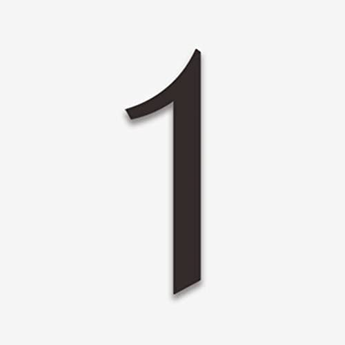 3D Self Adhesive Door Number Sign House Black Acrylic Creative Stickers 3 Inch Electroplated Digit, for Home Room Apartment Hotel Office Address Street Plate Weatherproof Anti-Rust Durable 7cm (1)