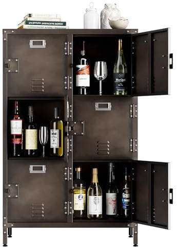 Armadi metallici Armadio in Metallo Stile Industriale Armadietto Armadio Archivio Metallico in Acciaio armadio di stoccaggio armadi per ufficio per dipendenti, casa, ufficio, scuola 75x35x120cm…