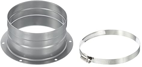 PATIKIL 4 Inch Duct Connector Flange, Metal Straight Pipe Exhaust Hose Flange with Clamp for Heating Cooling Ventilation HVAC System
