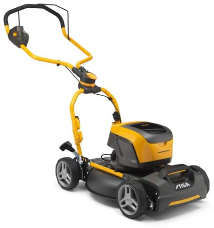 STIGA Multiclip 547e Kit Tondeuse à Gazon Mulching sans Fil - Batterie 48V 4Ah et Chargeur Inclus, Largeur de Coupe 45cm, Moteur à Induction, Couverture jusqu'à 500m2, Guidon Pliable.