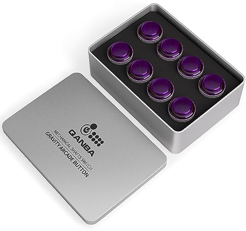 QANBA Gravity LX 30mm Mechanical Pushbutton switch Button Arcade Buttons DIY Kit (Boxed） (Translucent Violet B03)