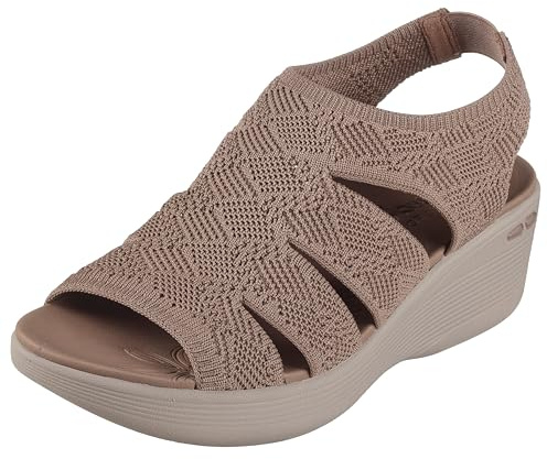 Skechers Women's PIER-LITE - MEMORY MAKER wedge sandal, Mocha 8 M