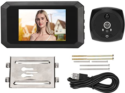 Pilipane PIR-Bewegungsmelder,Drahtlose Türklingelkamera, Türklingel, 3,97 Zoll 1080P High-Definition-LCD-Bildschirm, 160° Weitwinkelsicht, IR-Nachtsicht Für Heimhotels