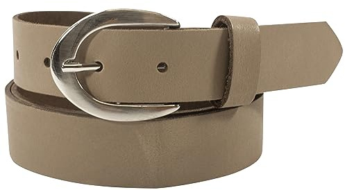 fashionchimp Basic Damengürtel aus 100% echtem Leder, glänzende Gürtel-Schließe, Breite ca. 2,8cm, Made In Germany