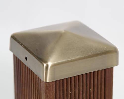 Pfostenkappe Zaunkappe Zierkappe Schutzkappe Antik Optik für Holzpfosten Pyramide inkl. Edelstahl-Schrauben (Pyramide für Pfosten 10x10 cm)