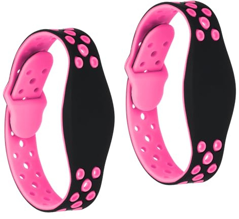 PATIKIL RFID Silicone Bracelets, 2 Paquet 13.56MHZ Smart IC Carte Bracelet Étanche ID Poignet Bandes Porte Accès Contrôle pour Natation Piscine Bain Centre, Rose