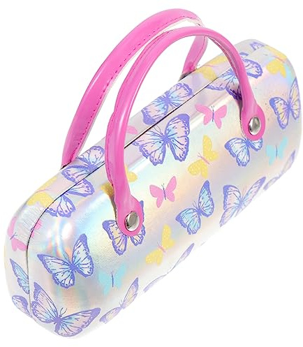 Holibanna Kasten Kreative Tragbare Kinder Brillenetui Für Mädchen Brillengläser Griff Sonnenbrillenetui Neuheit Make-up Tasche Brillenetuis Aus Leder Student Handlich Geldbörse Metall