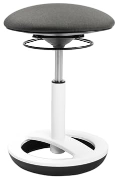 TOPSTAR Sitness Bob höhenverstellbarer Bürohocker, ergonomischer Arbeitshocker, drehbarer Sitzhocker, für gesundes Sitzen, gegen Rückenschmerzen Sitzhöhe von 44-57 cm, hellgrau