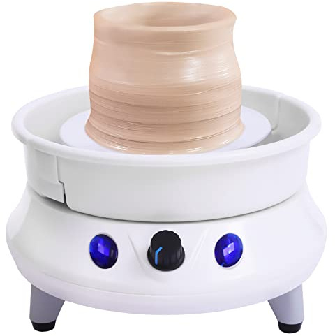 120W Tornio di Pulitore Tornio di Cartella Adulto Macchina di Argilla Ceramica Macchina di Trasferimento di Ceramica Velocità Regolabile 2000 rpm Torre di Ceramica per Bambini,Adatto per la Casa, la