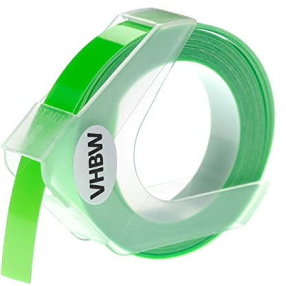 vhbw 3D Prägeband-Schriftband-Kassette Ersatz für Dymo S0898290, 520101, 0898290 für Etiketten-Drucker 3m x 9mm Weiß auf Neon-Grün