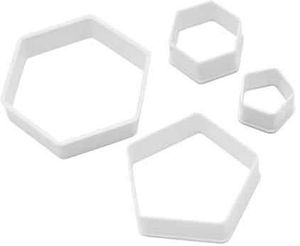 Ieron 4 Piezas Cortadores de Galletas con Patrón de Fútbol, Cortadores de Galletas Hexagonales, Moldes para Fondant de Fútbol DIY, Azúcar de la Copa Mundial de Fútbol para Herramienta de Decoración