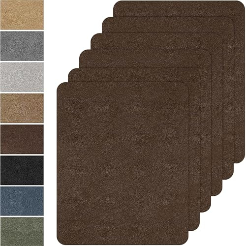 Parches Autoadhesivos de Tela - 6 Unidades de Microfibra 20 x 30 cm para Reparación de Sofás, Asientos de Coche y Ropa - Terciopelo Marrón