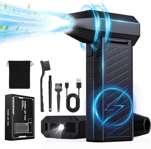Staubgebläse, CCmall Elektrische Staubgebläse mit LED-Licht Druckluft 3-Gang 180000 U/min 10000mAh Akku Compressed Air Duster, Stark Gebläse Turbo Jet Fan für Car Home Keyboard PC Tiefenreinigung