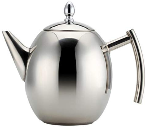 Herd-Kaffeemaschine, Induktions-Moka-Kanne, ovale kurze Kaffeekanne mit Filter, Edelstahl-Espresso-Kaffee-Herd-Werkzeug, Perkolator
