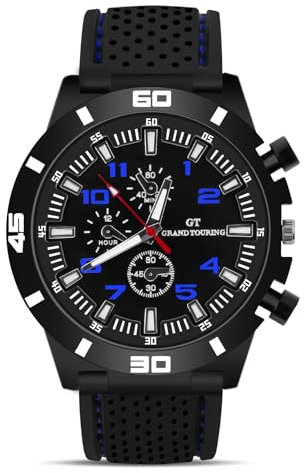 OFFCUP Mens Watches, 50MM Silicone Watch, Analog Quartz Gents Watch, Outdoor Sport Casual Fashion Men's Wrist Watches Elegant Gift for Men