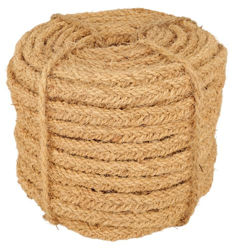 Kokoskordel geflochten, 50 m Bund - Flache 7-fädige Kordel, umweltfreundlich und robust, 1,5 kg, Ideal für Garten, Dekoration und Handwerk