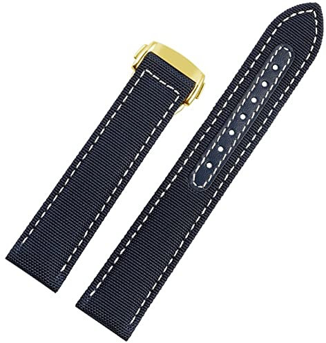 KLVN Uhrenarmband für Omega 300 Stoff Leder Aqua Terra 150 Cupuncture Needle Captain Gewebtes Nylon-Leinen-Uhrenarmband 19 mm 20 mm 21 mm 2 mm Uhrenarmbänder, 22 mm, Achat