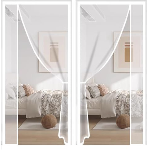 Fliegengitter Insektenschutz,90x255cm Fenster Rollo Insektenschutzrollo Ohne Bohren Kinderleichte Klebemontage Weiß