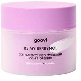 GOOVI Be My Berrynol Overnight Treatment – Crema notte rigenerante con effetto lifting – Rassodante cura del viso contro rughe e pelle stanca – 50 ml