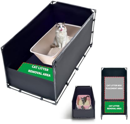 Caja de arena extra grande para gatos, caja de arena cubierta grande con protector frontal alto contra salpicaduras, cubierta impermeable y portátil para gatos de interior, gatitos, múltiples mascotas