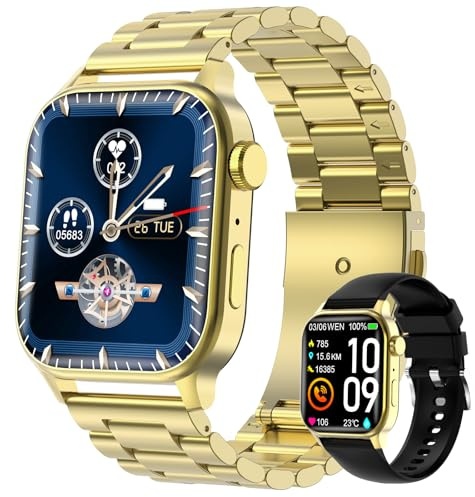 Homailida Reloj Inteligente Hombre con 2 Correas, 1,85 Smartwatch con Llamadas Bluetooth y Whatsapp Notificaciones, Fitness Watch con SpO2/Monitor de Sueño, IP68 Smart Watch Actividad Android iOS