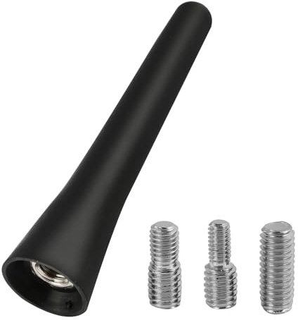 Antenne Voiture Courte 6,5 cm Universelle avec Adaptateurs M4/M5/M6, Mini Antenne Radio Voiture FM/AM/Dab, Remplacement Antenne Toit Style Sport, Accessoire pour s’Adapter à la Majorité des Véhicules