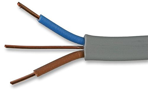 Twin and Earth Cable 2.5mm² 50m – Flat Grey 6242Y PVC Insulated Copper Wire – Heavy Duty T&E Electrical Cable for Lighting, Sockets & Power Installations