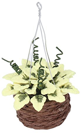 Hztyyier Exquisite Miniature Hanging Basket Doll House Decor, Resin Material Ideal for 1:12 Mini Dollhouse Interior