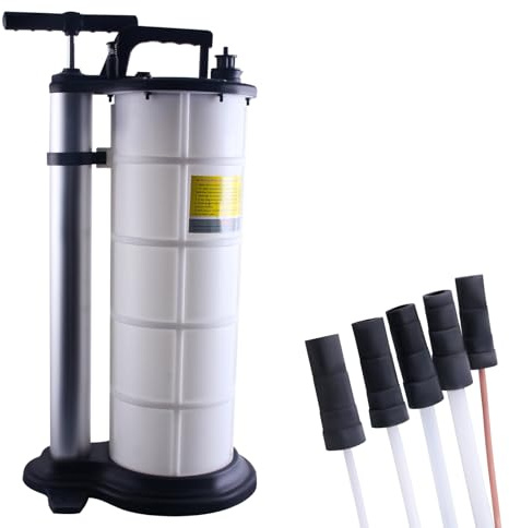 TIQICIVINUI 9L Manual Vacuum Oil Pump Fluid Extractor Suction Pump Oil Petrol Fuel Transfer with 4 Tubes Oil Pump Manual Vacuum for Trucks, RVs, Boats, ATVs, Cars & Motorbikes
