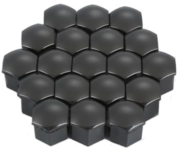 TUOWEIFC 20 Piezas Tapa de Tuerca de Rueda para Cupra Formentor 2020-2024, Cubiertas Hexagonales para Tuercas de Neumáticos Decoración Exterior,Black-17mm
