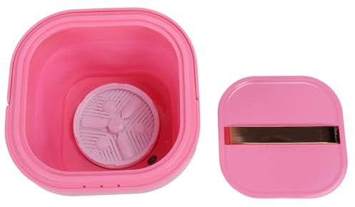 RASTKY Mini Lavatrice Portatile Pieghevole per Appartamento da Viaggio in Campeggio, Lavasciuga per Biancheria Intima Ad Alte Prestazioni, Mini Lavatrice a Secchio Portatile in Silicone da (PINK)