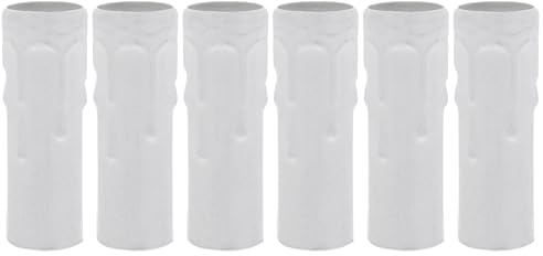 VINTORKY Cubierta de Base para Bombilla E14 Estilo Europeo para Lámparas de Araña de Cristal, 6 Piezas de Hierro Blanco para Reemplazo Decorativo Retro