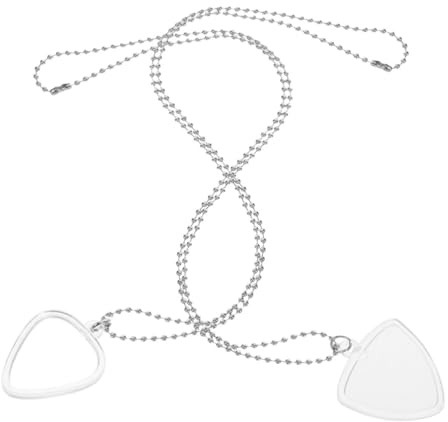 DRAFIDEEP 2 Stück Plektrum Kette mit Hängendem Gitarrenplektrumhalter aus Kunststoff Tragbare Aufbewahrung für Gitarrenplektren für Übung und Auftritte