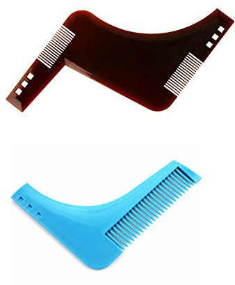 Rasierhilfe Bart Styling Tool Schablone Symmetrischer Bart und Kontur oder Bartlinie | Rasur | Vorlage | Werkzeug | Bartkamm