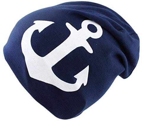 Sonia Originelli Beanie Mütze Kind Anker Kindermütze Maritim Farbe Marineblau