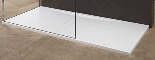 Novellini Piatto Doccia Filo Appoggio Pavimento Custom Bianco Morbido Opaco Misura 120x90 Spessore 3,5 cm Piletta Inclusa Stabile Resistente Profilo Rinforzo Metallo Acrilico Ultrapiatto Sottile