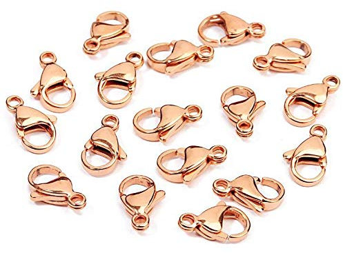 Egurs 24 Stück Stück Karabiner Verschluss Karabinerverschlüsse für DIY Schmuckherstellung Armbänder Ketten Schmuck Basteln Roségold