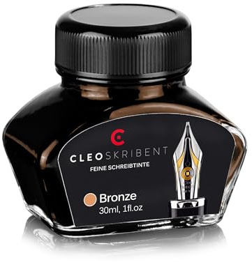 Cleo Skribent Schreibtinte im Tintenflakon, Bronze, 30 ml Füllhaltertinte | Schreibtinte in Bronze für Füllfederhalter mit Konverter, Kobenfüllhater und Glasfedern, im 30 ml Glasflakon