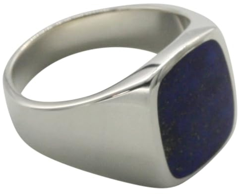 Feiner Siegelring aus 925er Silber mit Lapislazuli, Größe:55 (17.5 mm)