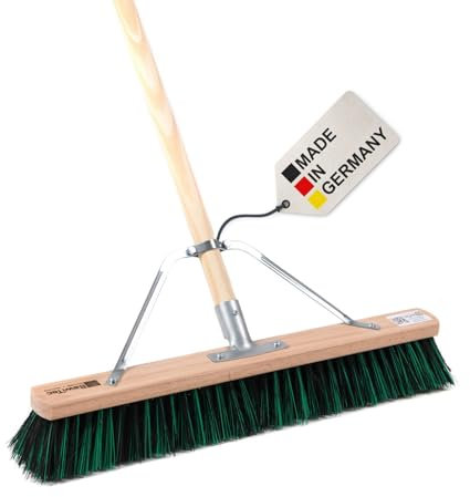 BawiTec Universalbesen Breite 80cm BAWIMIX Arenga-Elaston-Borsten-Mix mit speziellem Stielstabilisator und stabilem Stiel Ø28mm Länge 160cm Besen Holzstiel Kehrbesen - Straßenbesen inkl. Besenstiel