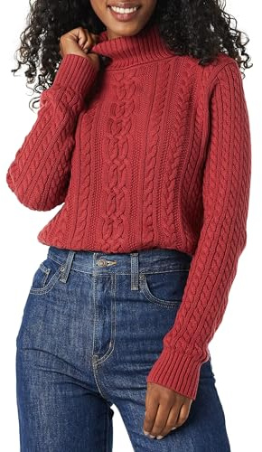 Amazon Essentials Mujer Jersey de Cuello Vuelto y Punto Cable de Tipo Pescador (Disponible en Tallas Grandes)