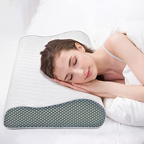 Fityou Memory Foam Pillow,Ergonomic Neck Support Pillow,Sleeping Pillow with Zip for Side Sleepers,Back Sleepers,Washable Pillow Case,60 x 35 cm